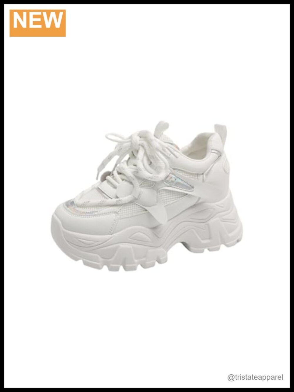 Platform Sneakers Lace-Up Mesh Chunky Fashion Walking Shoes
